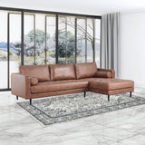 Darrahopens Furniture > Sofas Chelsea 2 Seater Sofa Fabric Lounge Couch with RHF Chaise Dark Brown