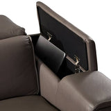 darrahopens Furniture > Sofas Corner Sofa Square Wedge Finest Genuine Leather Grey Electric Recliner Storage Drawer with 2x Cup Holders Lounge Set for Living Room
