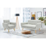 Darrahopens Furniture > Sofas Dane 3 + 1 Seater Fabric Upholstered Sofa Armchair Lounge Couch - Light Grey