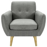 Darrahopens Furniture > Sofas Dane Single Seater Fabric Upholstered Sofa Armchair Set of 2 - Mid Grey
