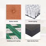 Darrahopens Furniture > Sofas Dane Single Seater Fabric Upholstered Sofa Armchair Set of 2 - Orange