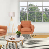 Darrahopens Furniture > Sofas Dane Single Seater Fabric Upholstered Sofa Armchair Set of 2 - Orange