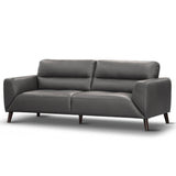 Darrahopens Furniture > Sofas Downy  Genuine Leather Sofa 3 Seater Upholstered Lounge Couch - Gunmetal