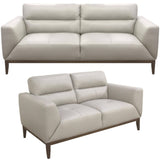 Darrahopens Furniture > Sofas Downy  Genuine Leather Sofa Set 3 + 2 Seater Upholstered Lounge Couch - Silver