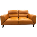 Darrahopens Furniture > Sofas Downy  Genuine Leather Sofa Set 3 + 2 Seater Upholstered Lounge Couch Tangerine
