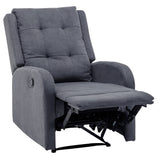 Darrahopens Furniture > Sofas Flynn Recliner ArmChair Fabric Upholstered Sofa Lounge Accent Chair Grey