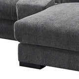 Darrahopens Furniture > Sofas Grey Colour Corner Sofa Chaise Premium Fabric Electric Recliner With Manual Headrest Cup-Holder Charging Point Lighting
