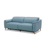 Darrahopens Furniture > Sofas Inala 2.5 Seater Genuine Leather Sofa Lounge Electric Powered Recliner Blue