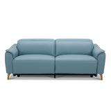 Darrahopens Furniture > Sofas Inala 2.5 Seater Genuine Leather Sofa Lounge Electric Powered Recliner Blue