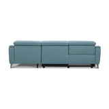 Darrahopens Furniture > Sofas Inala 2 Seater Genuine Leather Sofa Lounge Electric Powered Recliner LHF Chaise Blue