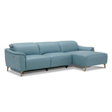 Darrahopens Furniture > Sofas Inala 2 Seater Genuine Leather Sofa Lounge Electric Powered Recliner RHF Chaise Blue