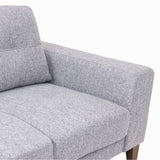 Darrahopens Furniture > Sofas Juliet 2 Seater Sofa Soft Fabric Uplholstered Lounge Couch with RHF Chaise Grey
