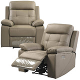 Darrahopens Furniture > Sofas Kingsman 1 + 1 Seater Electric Recliner Sofa Genuine Leather Home Theater Lounge