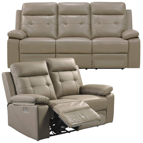 Darrahopens Furniture > Sofas Kingsman 3 + 2 Seater Electric Recliner Sofa Genuine Leather Home Theater Lounge