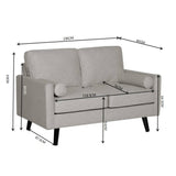 Darrahopens Furniture > Sofas Lexi 2 + 2.5 Seater Sofa Set Fabric Uplholstered Lounge Couch - Light Grey