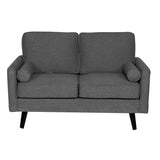Darrahopens Furniture > Sofas Lexi 2 Seater Sofa Fabric Uplholstered Lounge Couch - Dark Grey
