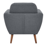 Darrahopens Furniture > Sofas Lilliana Set of 2 Sofa Arm Chair Fabric Uplholstered Lounge Couch - Dark Grey