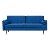 Darrahopens Furniture > Sofas Livia 3 Seater Sofa Bed Fabric Uplholstered Lounge Couch - Dark Blue