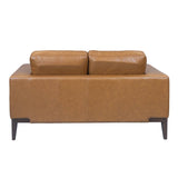 Darrahopens Furniture > Sofas Lorenzo 2 Seater Sofa Leather Upholstered Lounge - Tan
