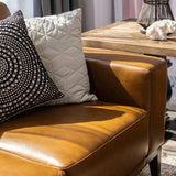 Darrahopens Furniture > Sofas Lorenzo 2 Seater Sofa Leather Upholstered Lounge - Tan