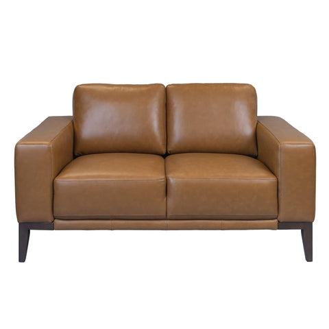 Darrahopens Furniture > Sofas Lorenzo 2 Seater Sofa Leather Upholstered Lounge - Tan