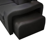 darrahopens Furniture > Sofas Lounge Set Luxurious 6 Seater Faux Leather Corner Sofa Living Room Couch in Black with 2x Ottomans