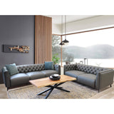 Darrahopens Furniture > Sofas Luxe Genuine Forli Leather Sofa 2.5 Seater Upholstered Lounge Couch - Dark Grey