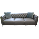 Darrahopens Furniture > Sofas Luxe Genuine Forli Leather Sofa 3.5 Seater Upholstered Lounge Couch - Dark Grey