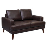 Darrahopens Furniture > Sofas Matilda 2 + 3 Seater Sofa Leather Upholstered Lounge Set - Chocolate