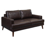 Darrahopens Furniture > Sofas Matilda 2 + 3 Seater Sofa Leather Upholstered Lounge Set - Chocolate