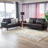 Darrahopens Furniture > Sofas Matilda 2 + 3 Seater Sofa Leather Upholstered Lounge Set - Chocolate