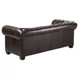 Darrahopens Furniture > Sofas Max Chesterfield 1+2+3 Seater Sofa Set Lounge Genuine Leather Antique Brown