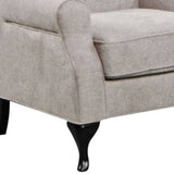 Darrahopens Furniture > Sofas Mellowly Wing Back Chair Sofa Chesterfield Armchair Fabric Uplholstered - Beige