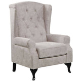 Darrahopens Furniture > Sofas Mellowly Wing Back Chair Sofa Chesterfield Armchair Fabric Uplholstered - Beige