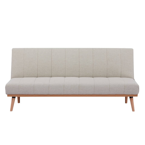 Darrahopens Furniture > Sofas Monroe 3 Seater Sofa Futon Bed Fabric Lounge Couch - Beige