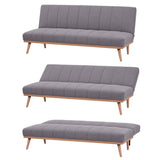 Darrahopens Furniture > Sofas Monroe 3 Seater Sofa Futon Bed Fabric Lounge Couch - Graphite