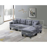Darrahopens Furniture > Sofas MONTANA REVERSIBLE SOFA COUCH SUITE MODULAR CORNER 4 SEATER SET SECTIONAL - DARK
