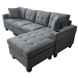 Darrahopens Furniture > Sofas MONTANA REVERSIBLE SOFA COUCH SUITE MODULAR CORNER 4 SEATER SET SECTIONAL - DARK