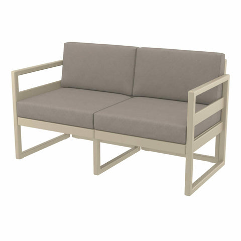 Darrahopens Furniture > Sofas Mykonos Lounge Sofa - Taupe with Light Brown Cushions