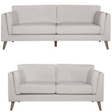 Darrahopens Furniture > Sofas Nooa 2 + 3 Seater Sofa Set Fabric Uplholstered Lounge Couch - Stone