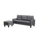 Darrahopens Furniture > Sofas Oslo Sofa Couch Lounge Suite Reversible 3 Seater Set - Dark Grey/Blue Linen