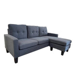 Darrahopens Furniture > Sofas Oslo Sofa Couch Lounge Suite Reversible 3 Seater Set - Dark Grey/Blue Linen