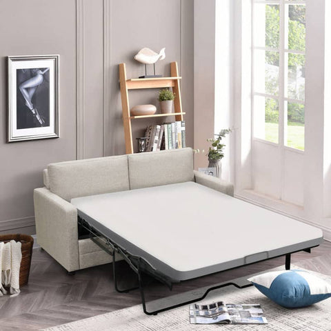 Darrahopens Furniture > Sofas RAY 2 Seater Sofa bed with Separate Foam Mattress- Light grey