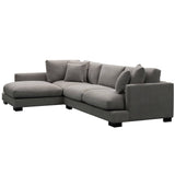 Darrahopens Furniture > Sofas Royalty 3 + 2 Seater Sofa Fabric Uplholstered Left Chaise Lounge Couch - Grey