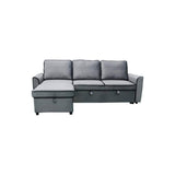 Darrahopens Furniture > Sofas Santa-Fe Rev Sofa Bed 3 Seat Set Sect Couch Lounge With Piping - Dark Grey