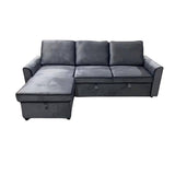 Darrahopens Furniture > Sofas Santa-Fe Rev Sofa Bed 3 Seat Set Sect Couch Lounge With Piping - Dark Grey