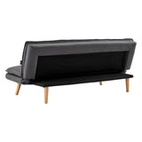 Darrahopens Furniture > Sofas Sarantino 3 Seater Linen Sofa Bed Couch Lounge Futon - Dark Grey