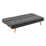 Darrahopens Furniture > Sofas Sarantino 3 Seater Linen Sofa Bed Couch Lounge Futon - Dark Grey