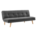 Darrahopens Furniture > Sofas Sarantino 3 Seater Linen Sofa Bed Couch Lounge Futon - Dark Grey