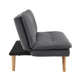 Darrahopens Furniture > Sofas Sarantino 3 Seater Linen Sofa Bed Couch Lounge Futon - Dark Grey